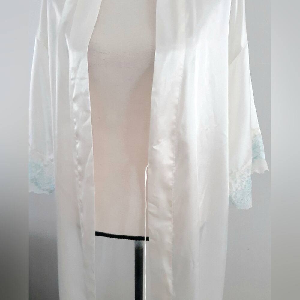 Flora Nic Rooz Feminine Maxi Satin Dressing Robe Bridal Wedding - Picture 4 of 6